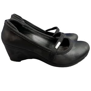 COPY - Crocs Women's Casey Mary Janes Wedge Heels Shoes Black Slip On Round Toe…